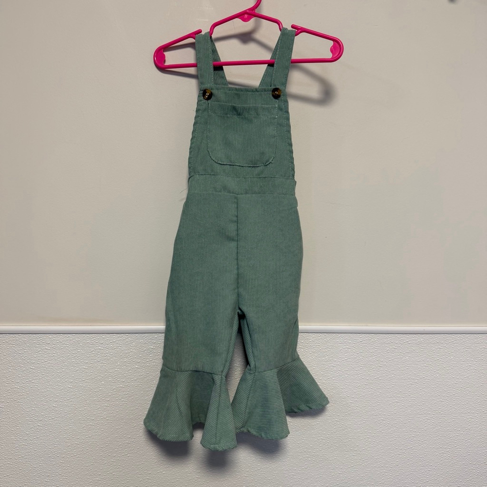 Baby SHEIN Green Corduroy Overalls 9-12 Months Bell bottoms - Picture 6 of 9